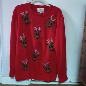 F&F Red Sweater with Reindeer Design
